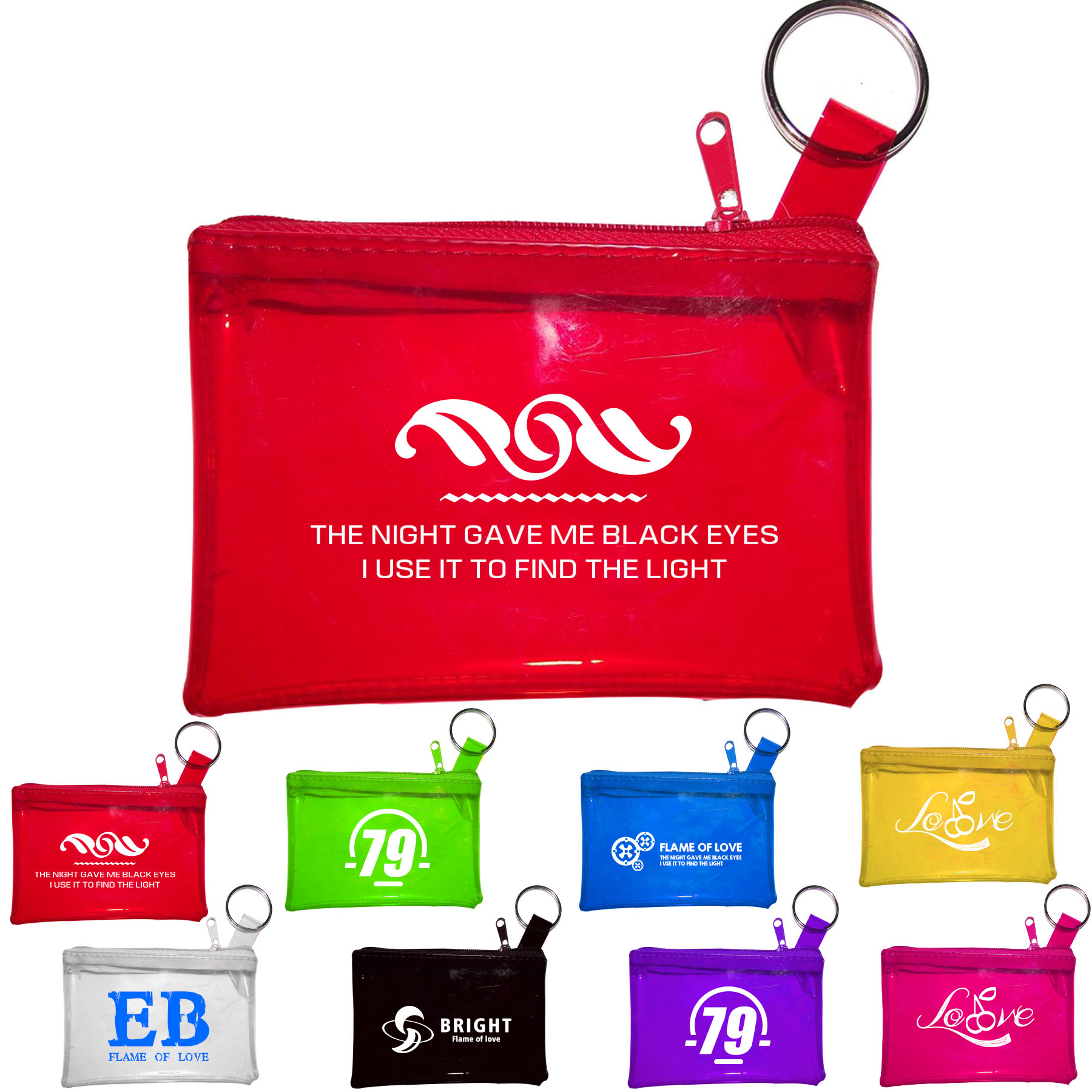 FlyFlyPromos - PVC Zippered Coin Purse With Key Ring Image 1 - Promotional Product